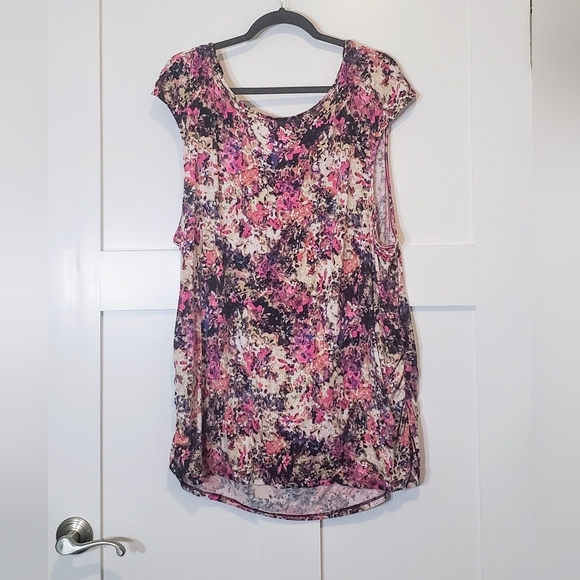 Lane Bryant (Lot Of 2) Sleeveless Tunic Tops Draped Neck Size 26/28 Black Pink - Picture 14 of 16